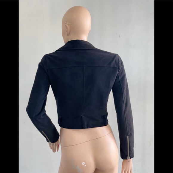 TALULA BELTED ZIPPER MOTO SUEDE JACKET - Picture 4 of 4